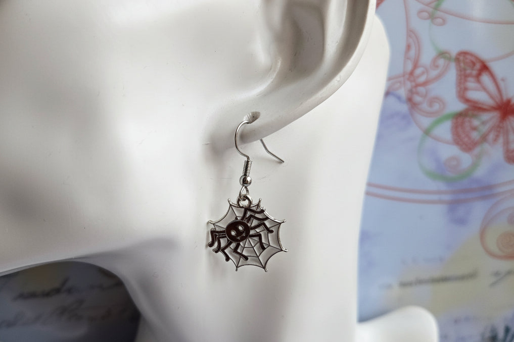 Spider web earrings
