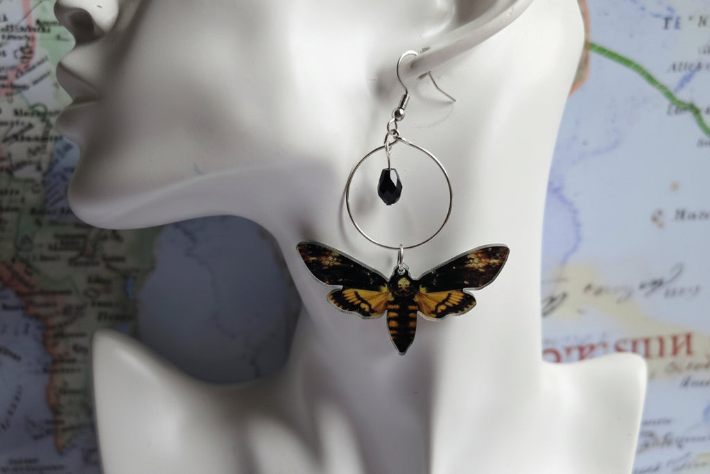 Deaths head hawkmoth earrings