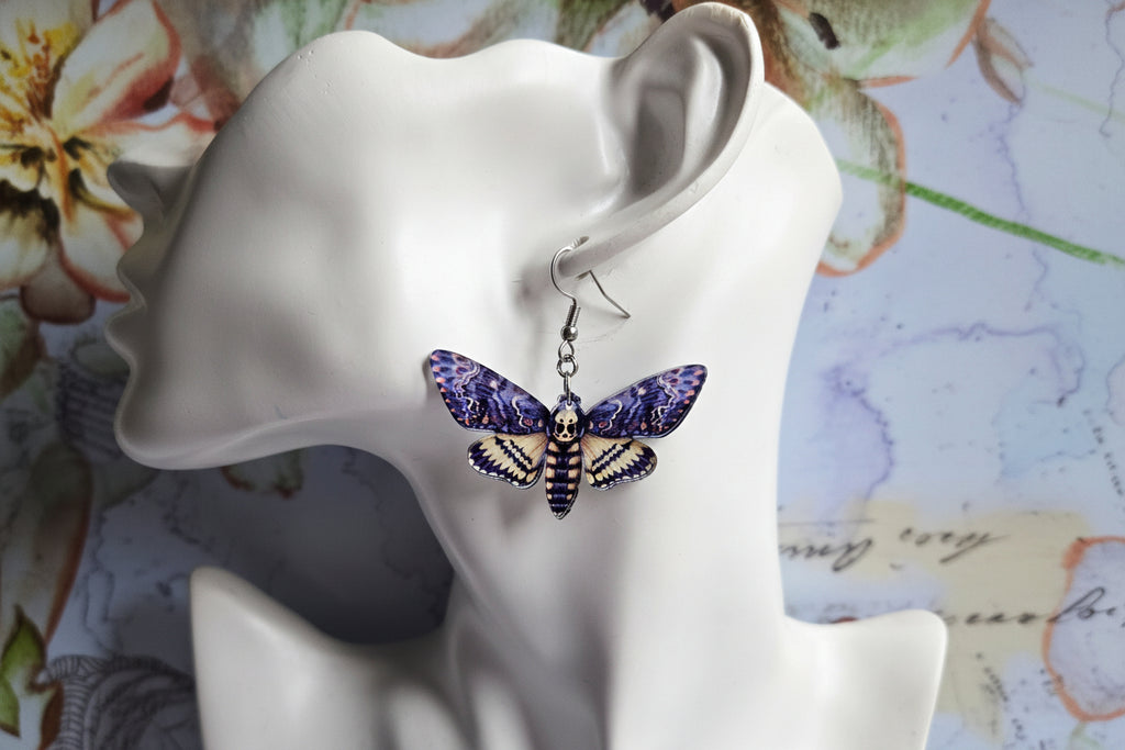 Deaths head hawkmoth earrings