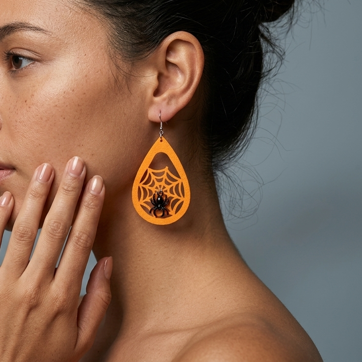 Spider web earrings