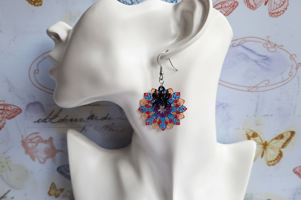 Mandala spider Earrings