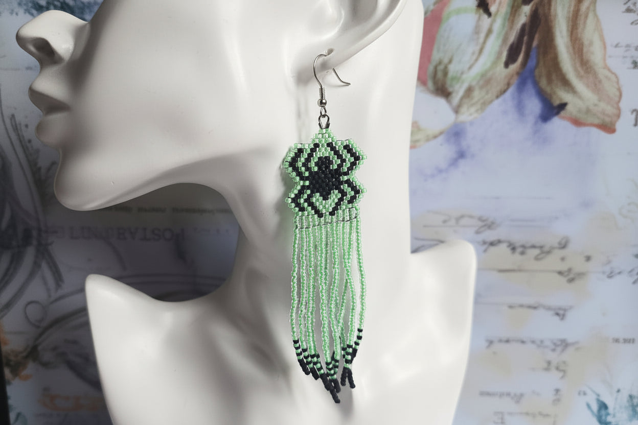 Beaded Spider Earrings