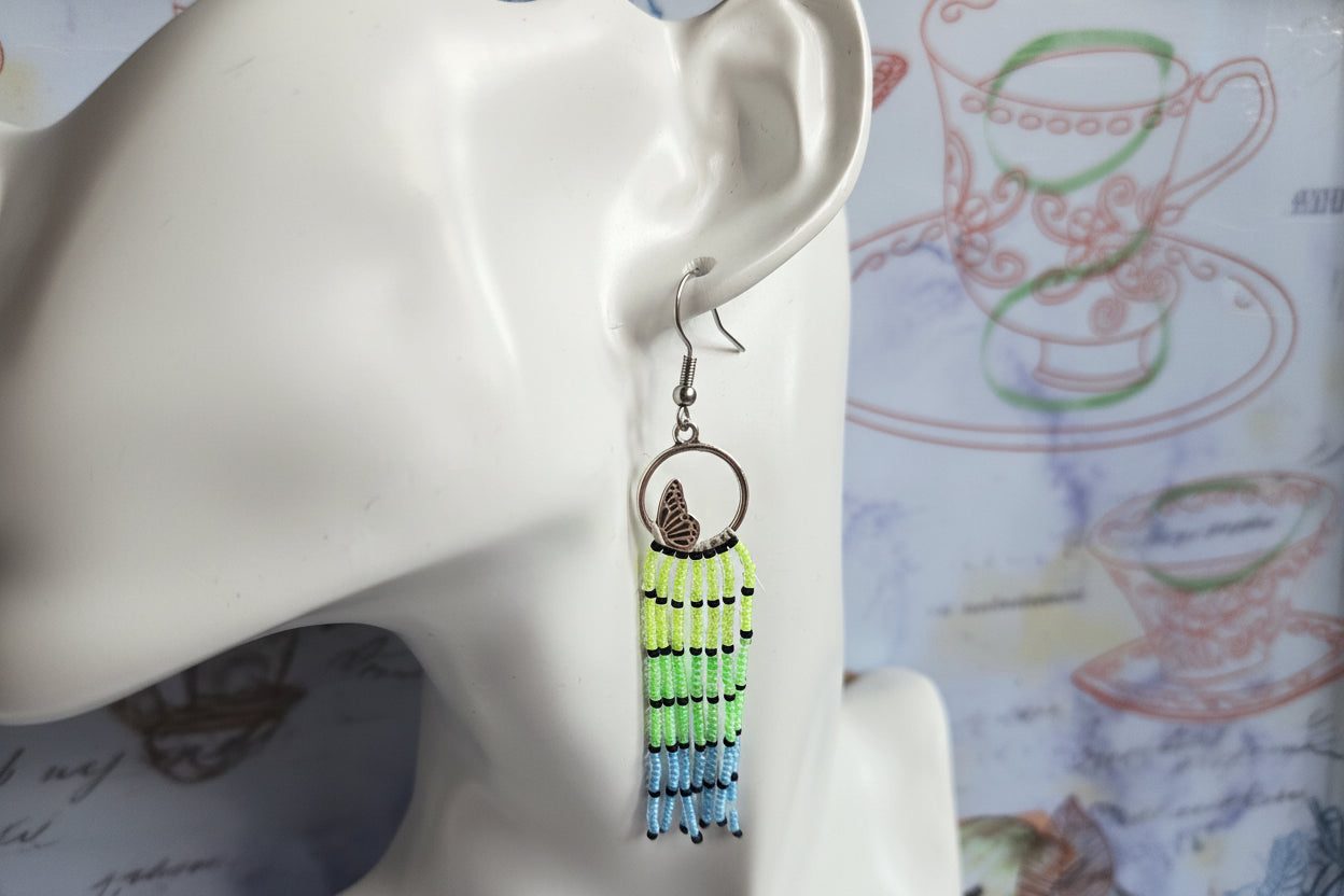 Bead Fringe butterfly Earrings
