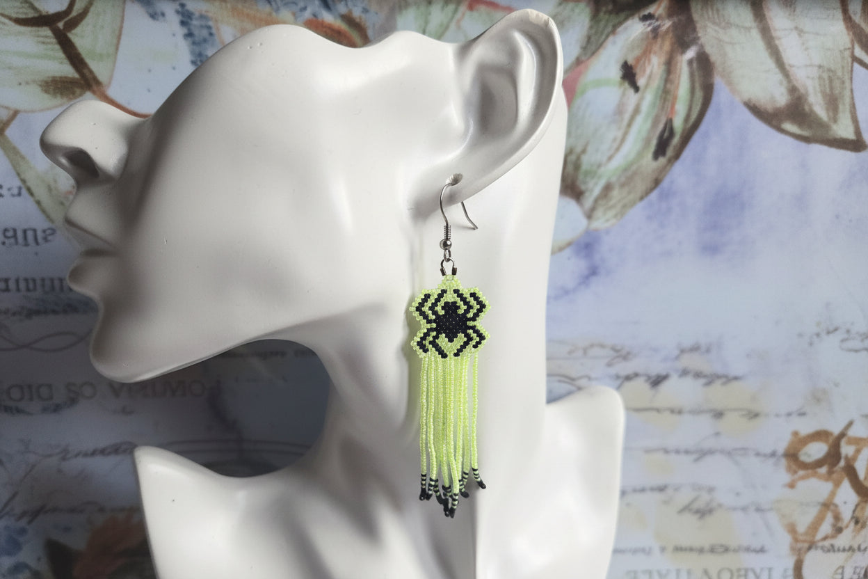 Beaded Spider Earrings