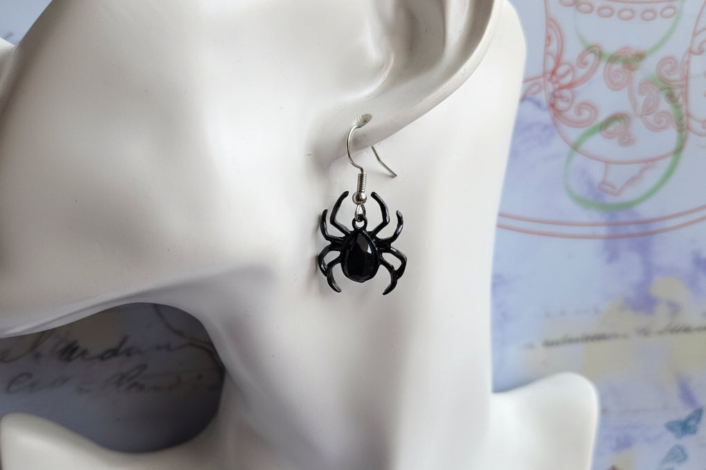 Black spider Earrings