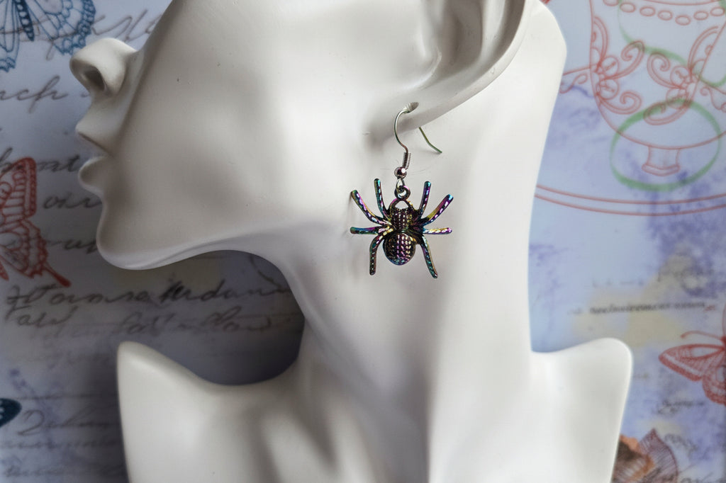 Rainbow spider Earrings