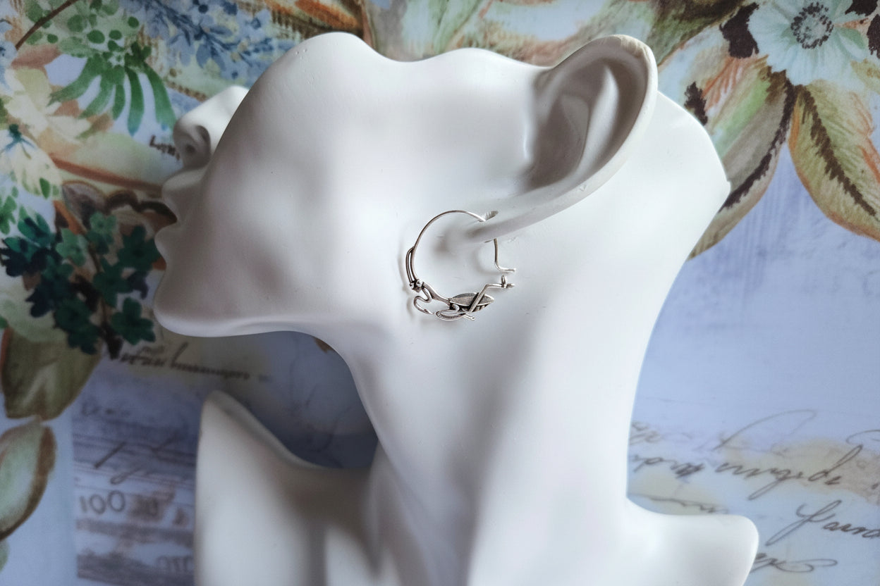 Praying Mantis hoop earrings