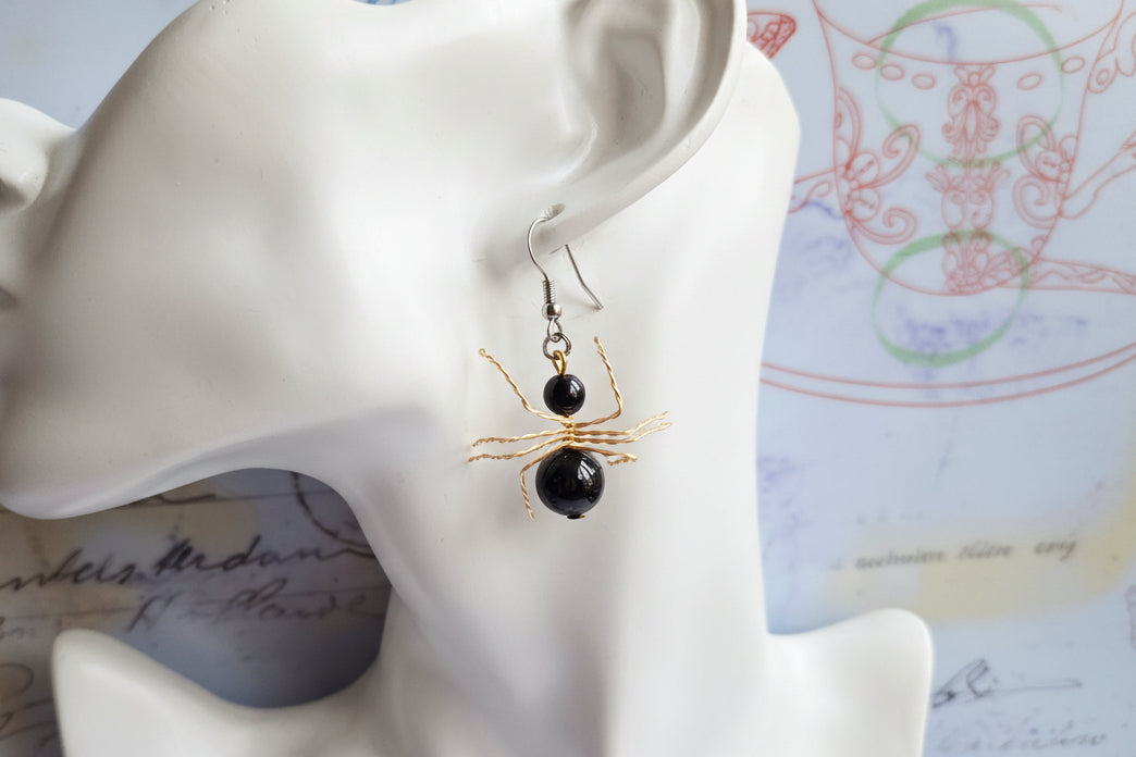 Beaded Spider Earrings