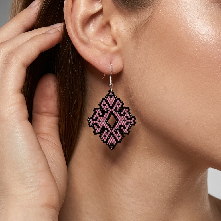 Beaded filigree earrings