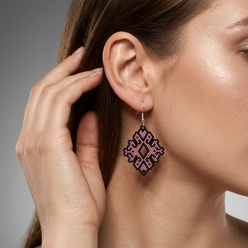 Beaded filigree earrings