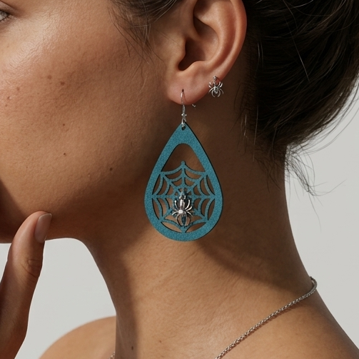 Spider web earrings