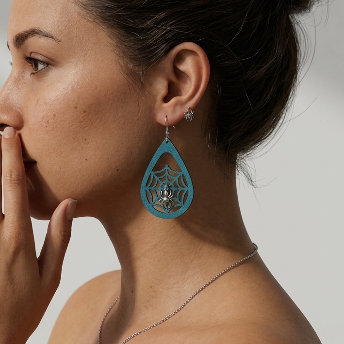 Spider web earrings