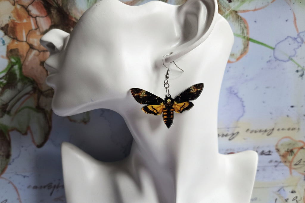 Deaths head hawkmoth earrings