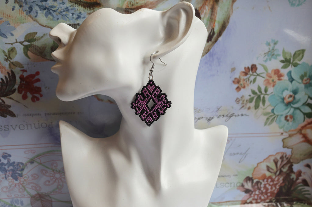 Beaded filigree earrings