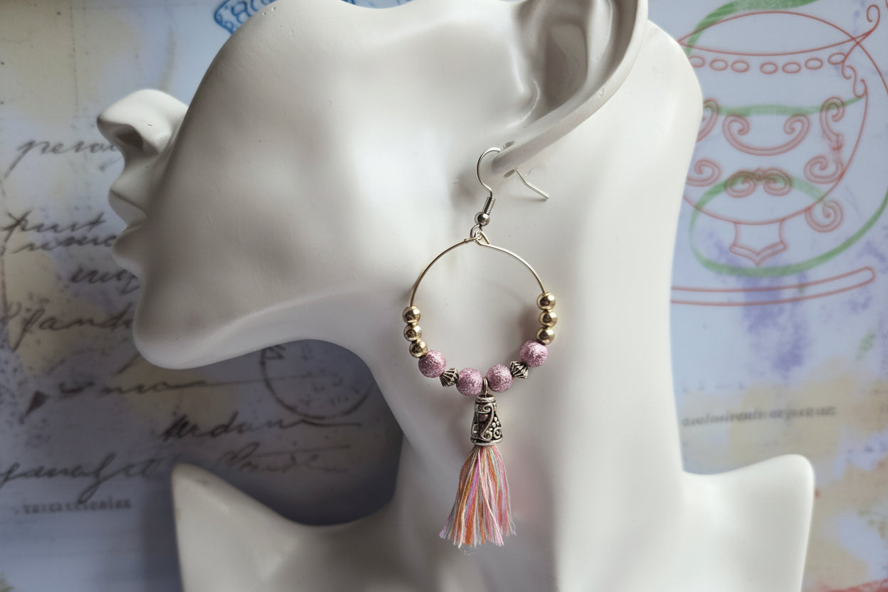 Beaded hoop earrings