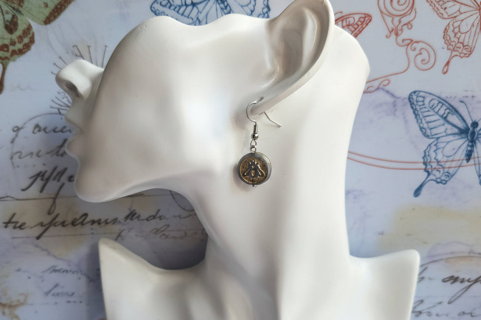 Glass bumblebee Earrings