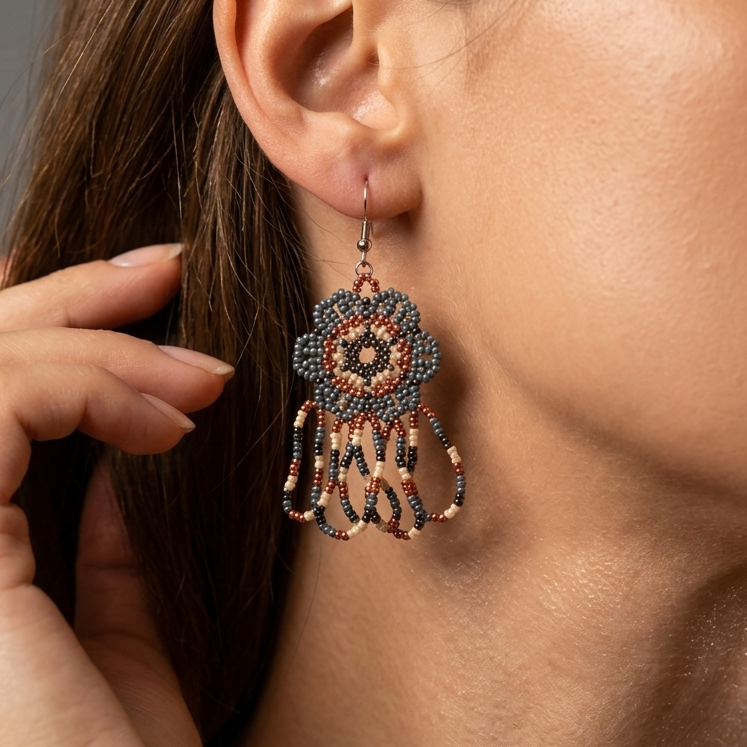 Beaded flower earrings