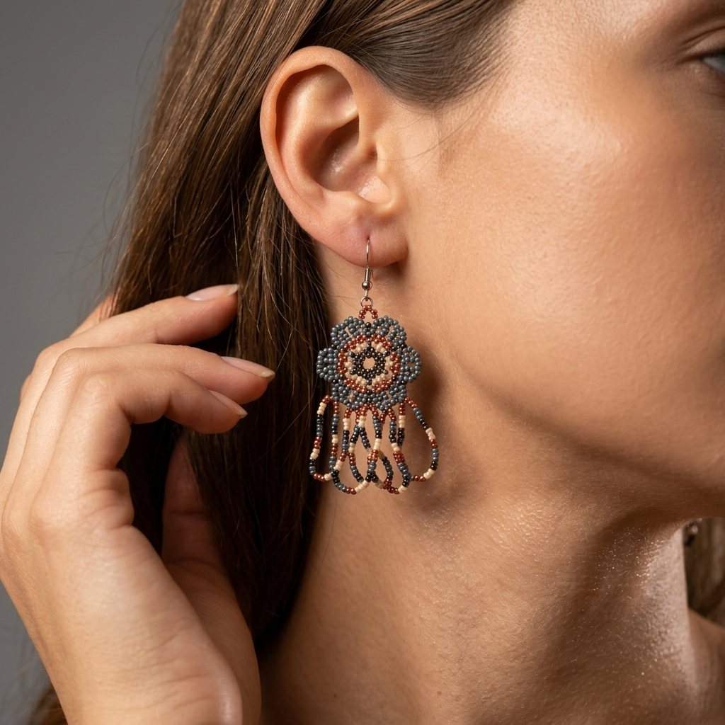 Beaded flower earrings