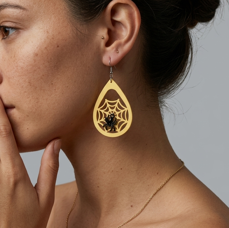 Spider web earrings
