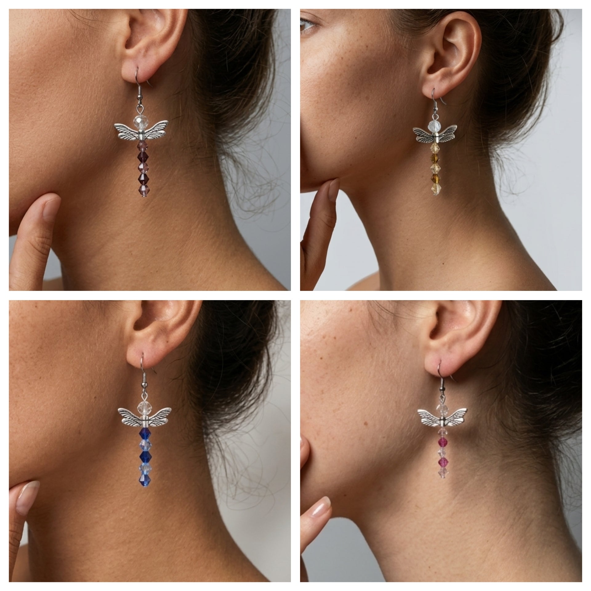 Beaded dragonfly earrings