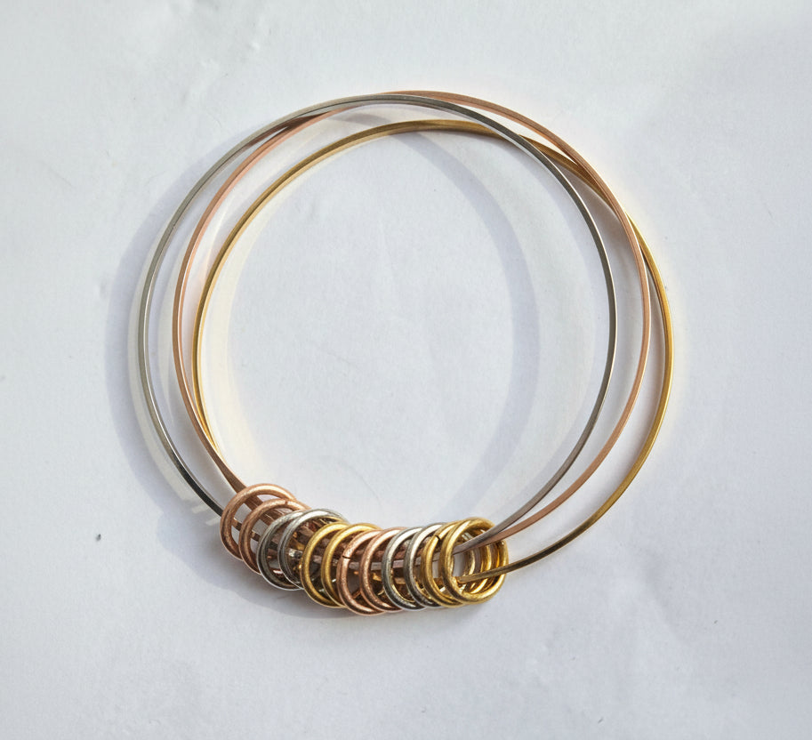 Tri colour bangle bracelet