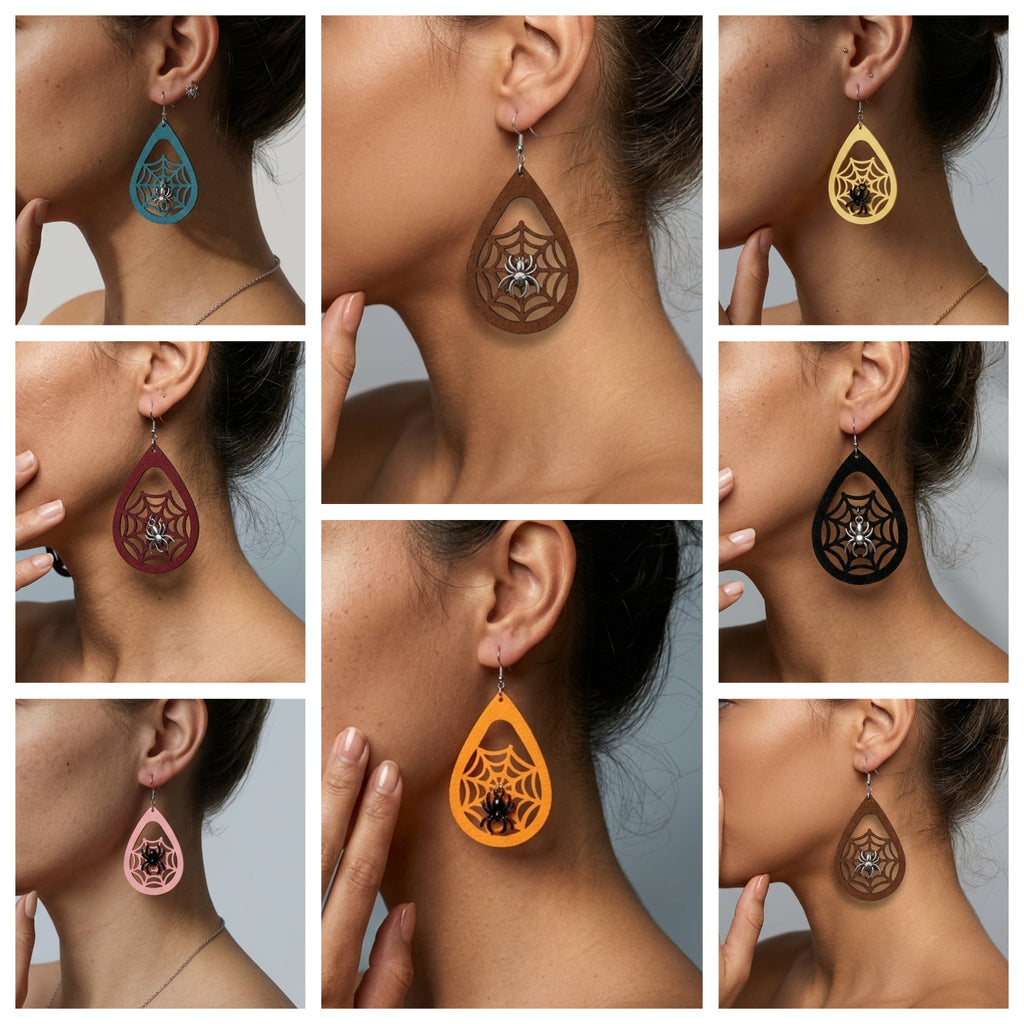 Spider web earrings