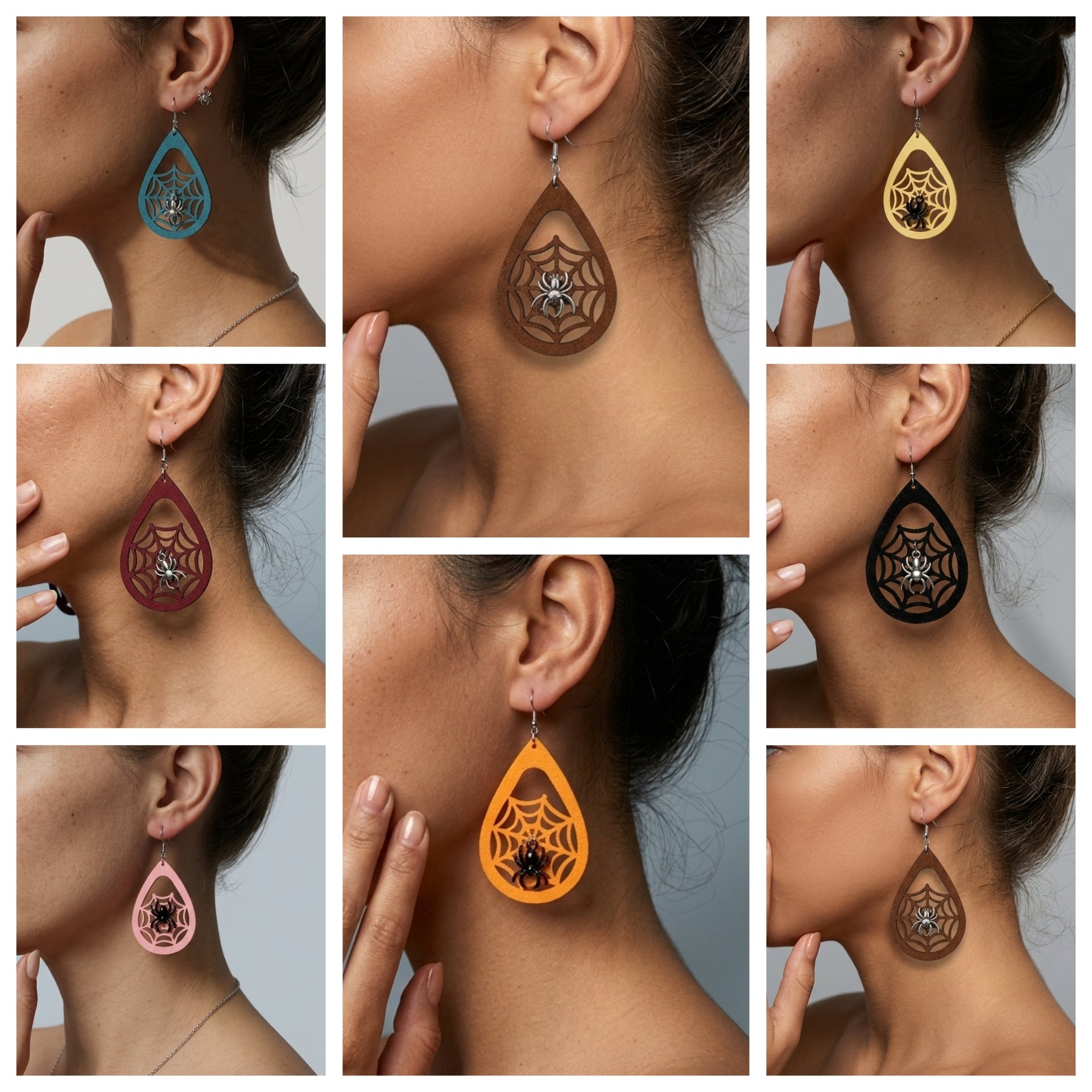 Spider web earrings