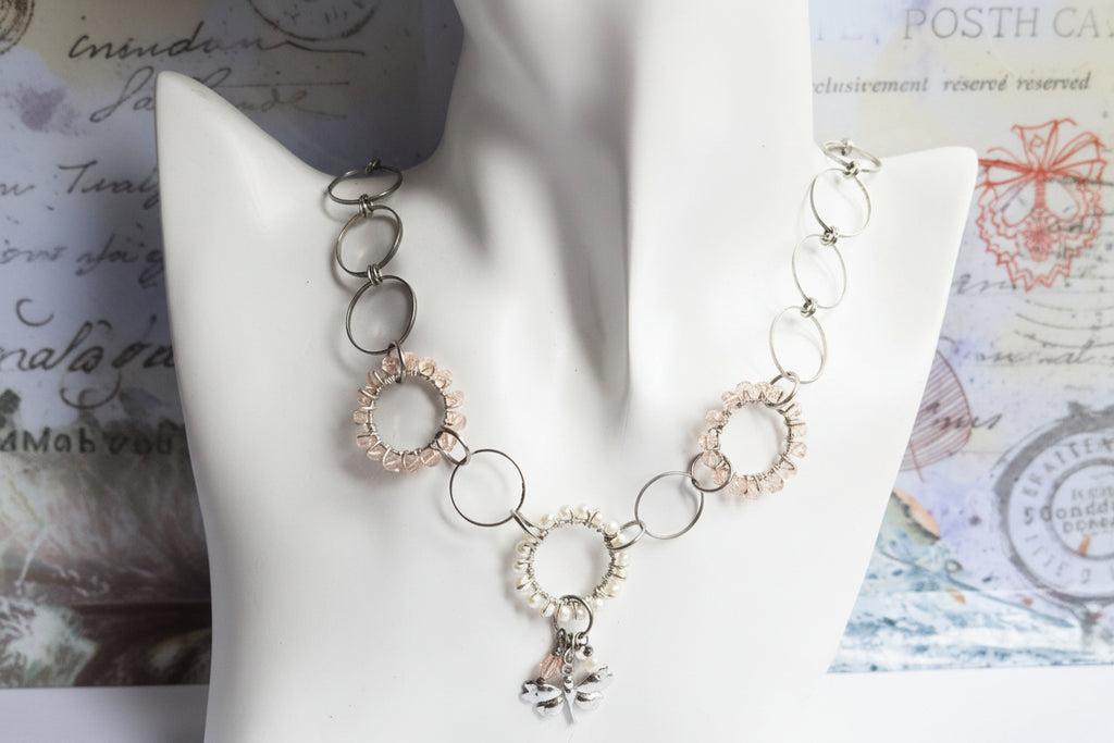 Dragonfly necklace and earrings set