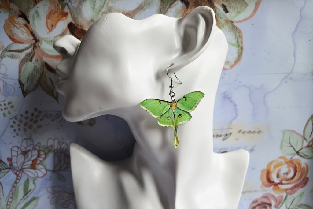 Luna moth earrings
