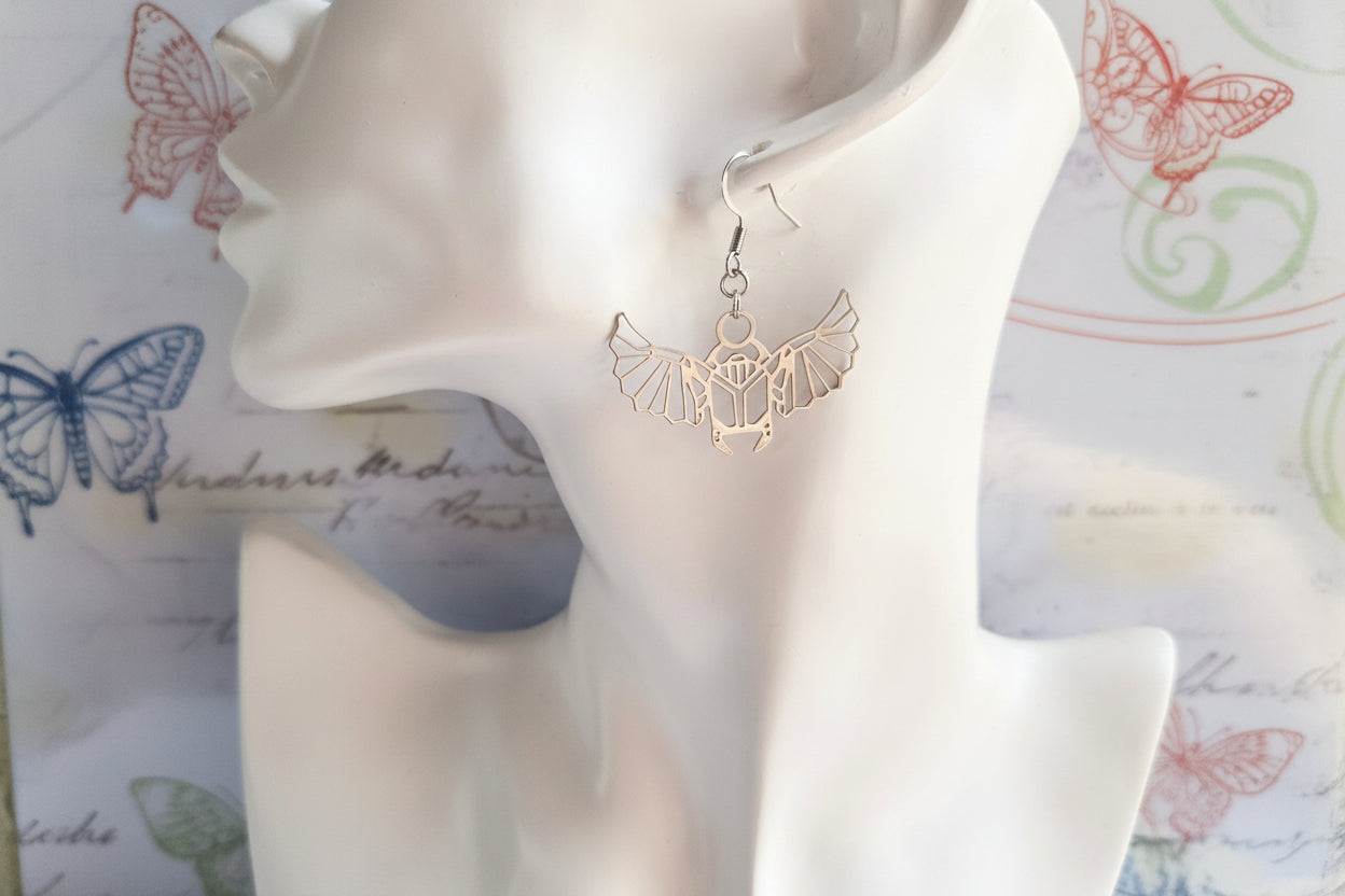 Scarab beetle earrings