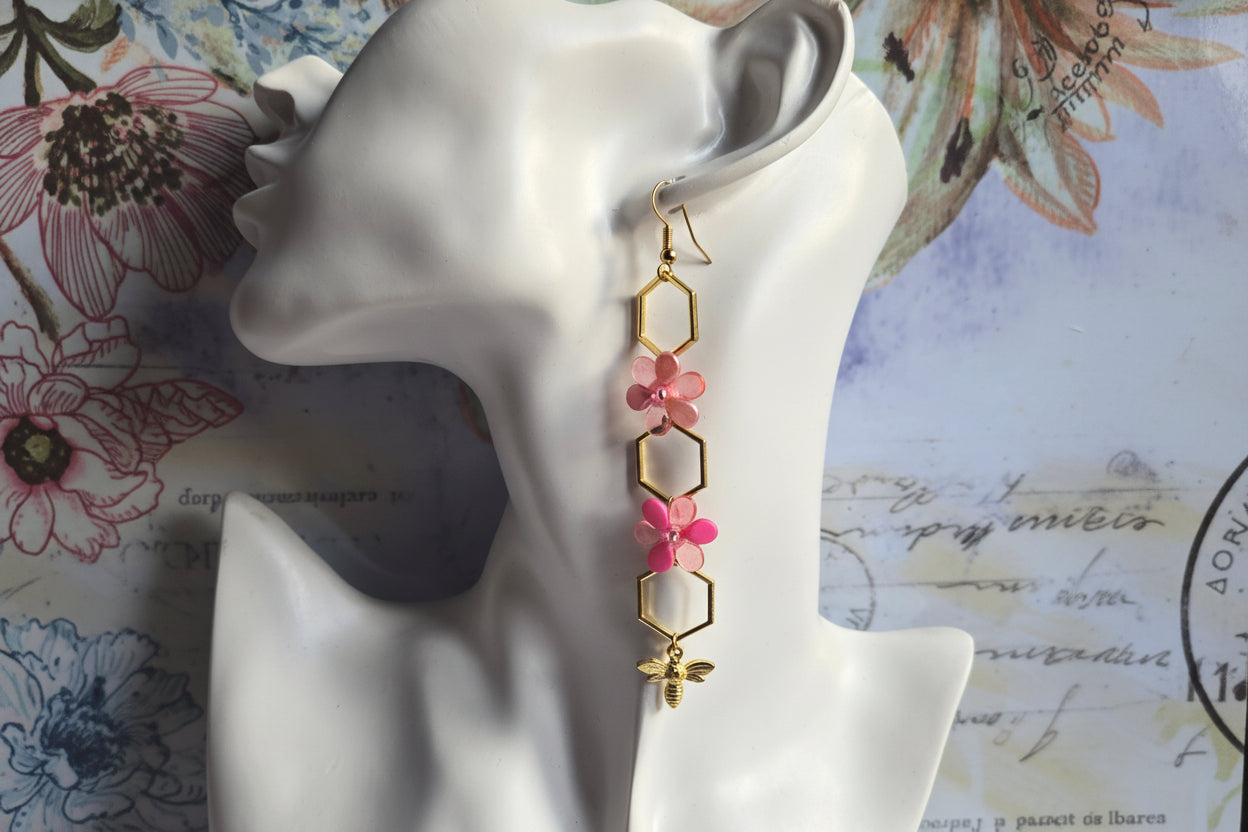 Flower Bumblebee Earrings