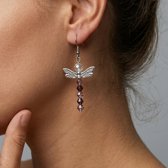 Beaded dragonfly earrings