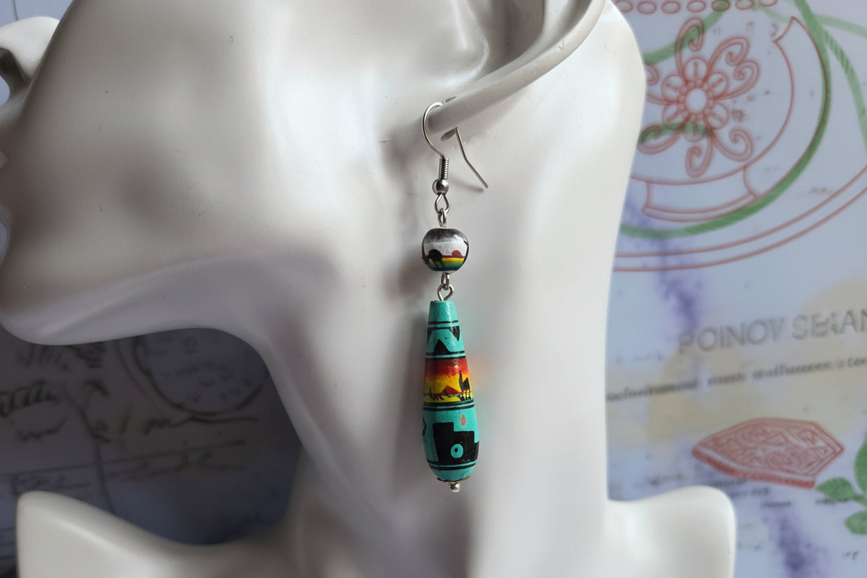Peruvian beaded earrings