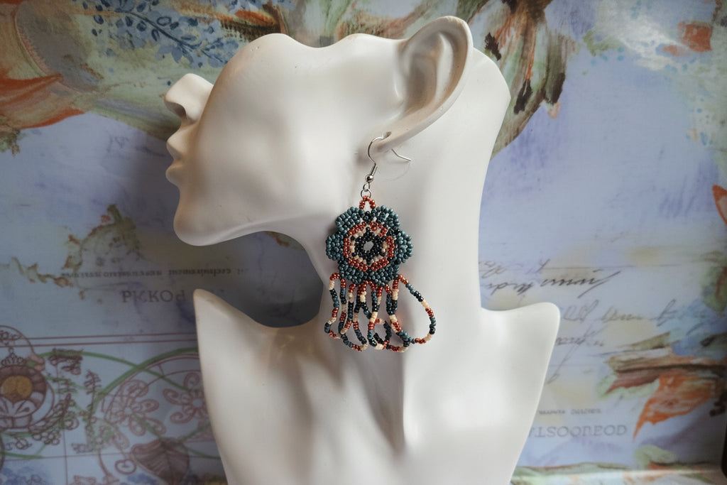 Beaded flower earrings