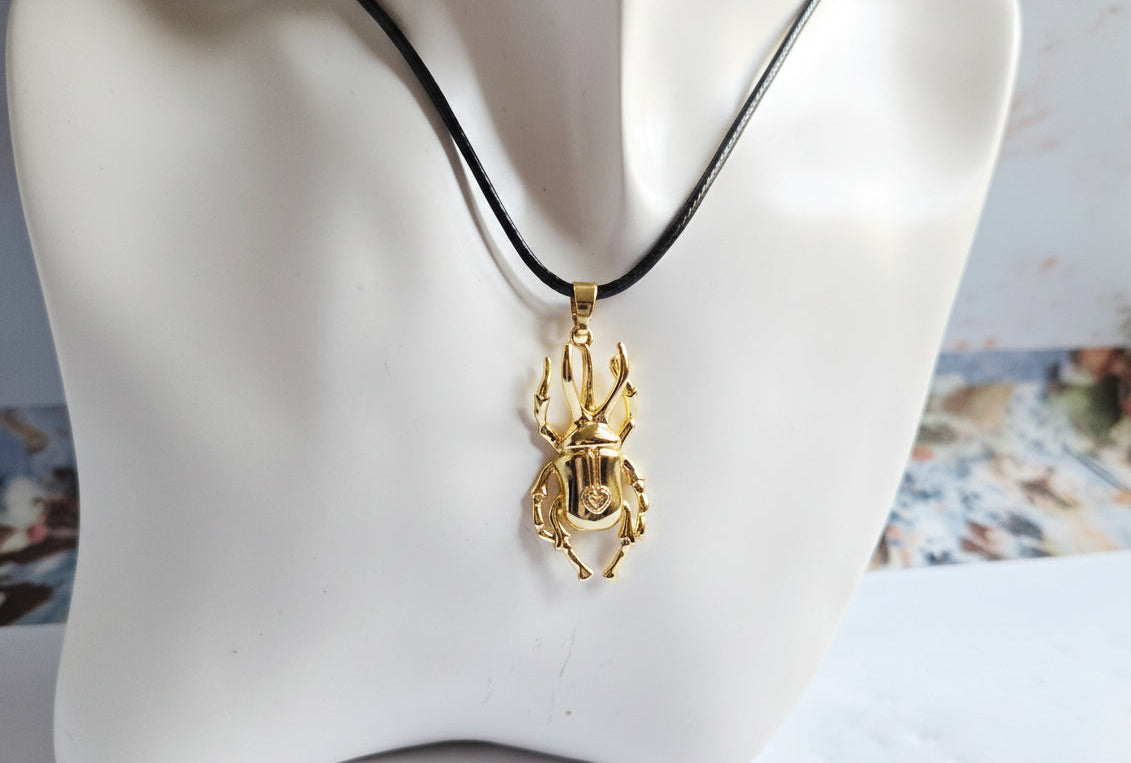 Gold Beetle necklace