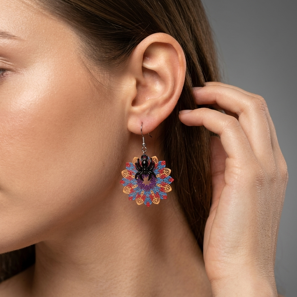 Mandala spider Earrings