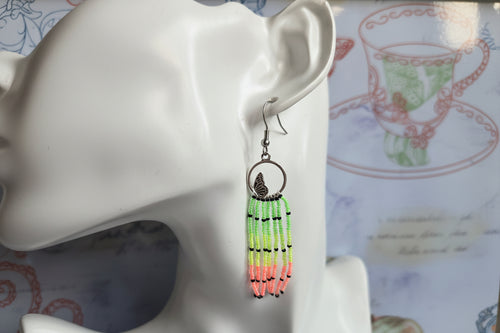 Bead Fringe butterfly Earrings