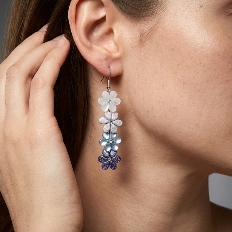 Beaded flower earrings