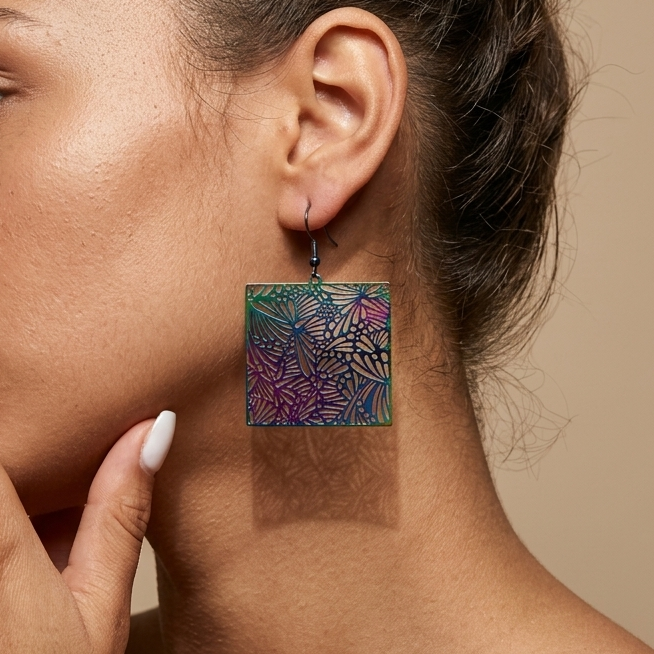 Rainbow butterfly earrings