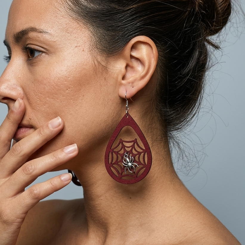 Spider web earrings
