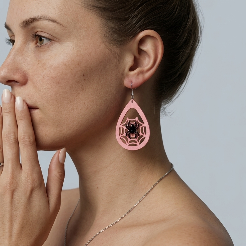Spider web earrings