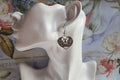 Silver scarab beetle earrings