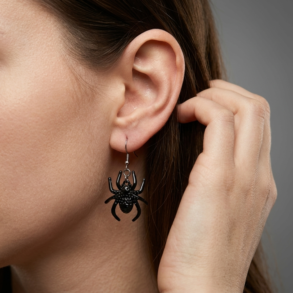 Black spider Earrings