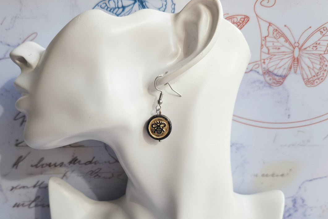 Glass bumblebee Earrings