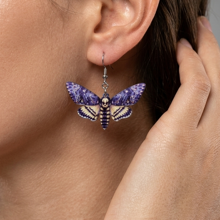 Deaths head hawkmoth earrings