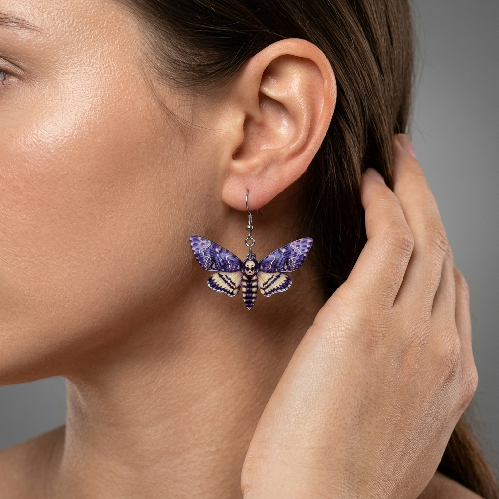 Deaths head hawkmoth earrings