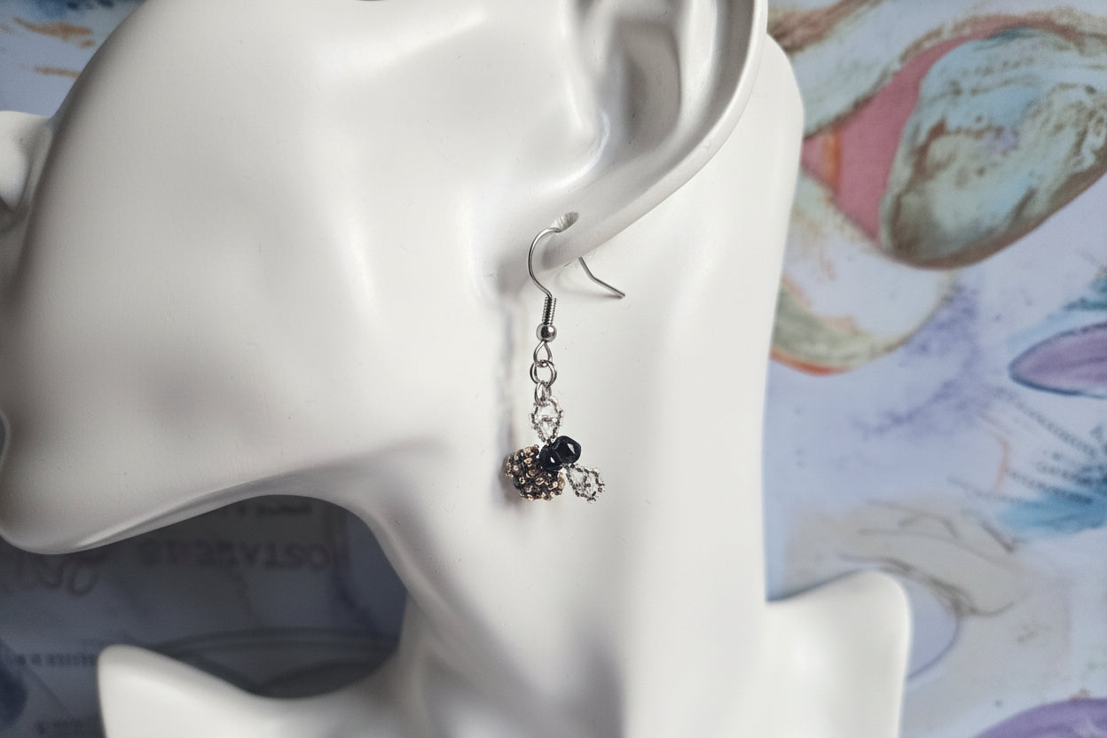 Tiny beaded bumblebee Earrings