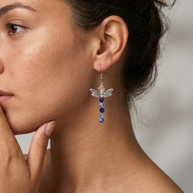 Beaded dragonfly earrings