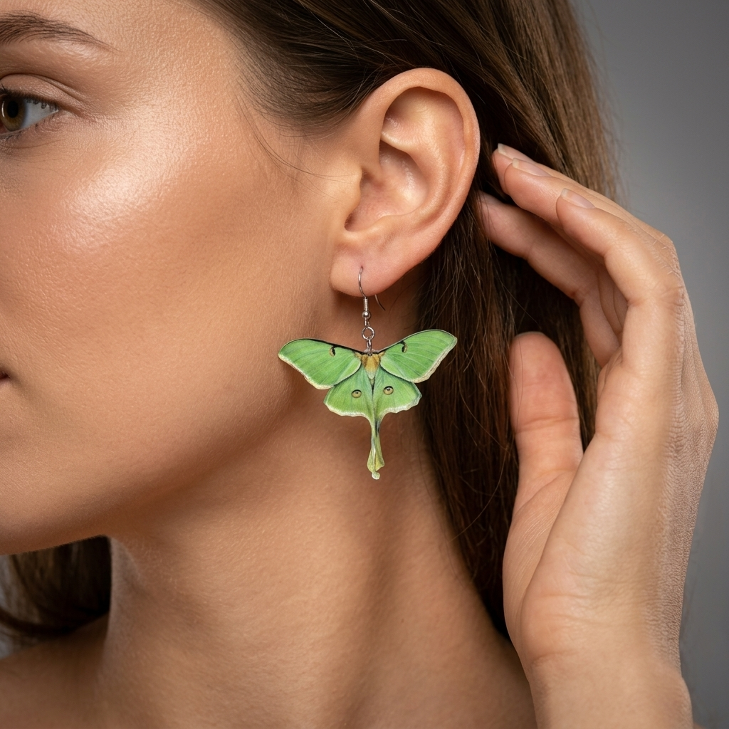 Luna moth earrings