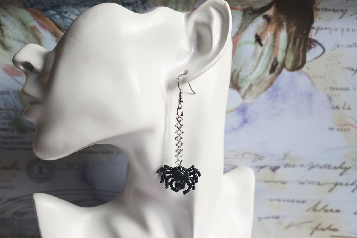 Beaded Spider Earrings
